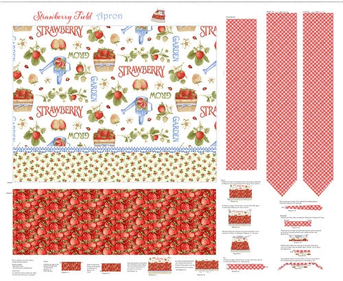 Panel 266 - Strawberry Garden Apron Panel