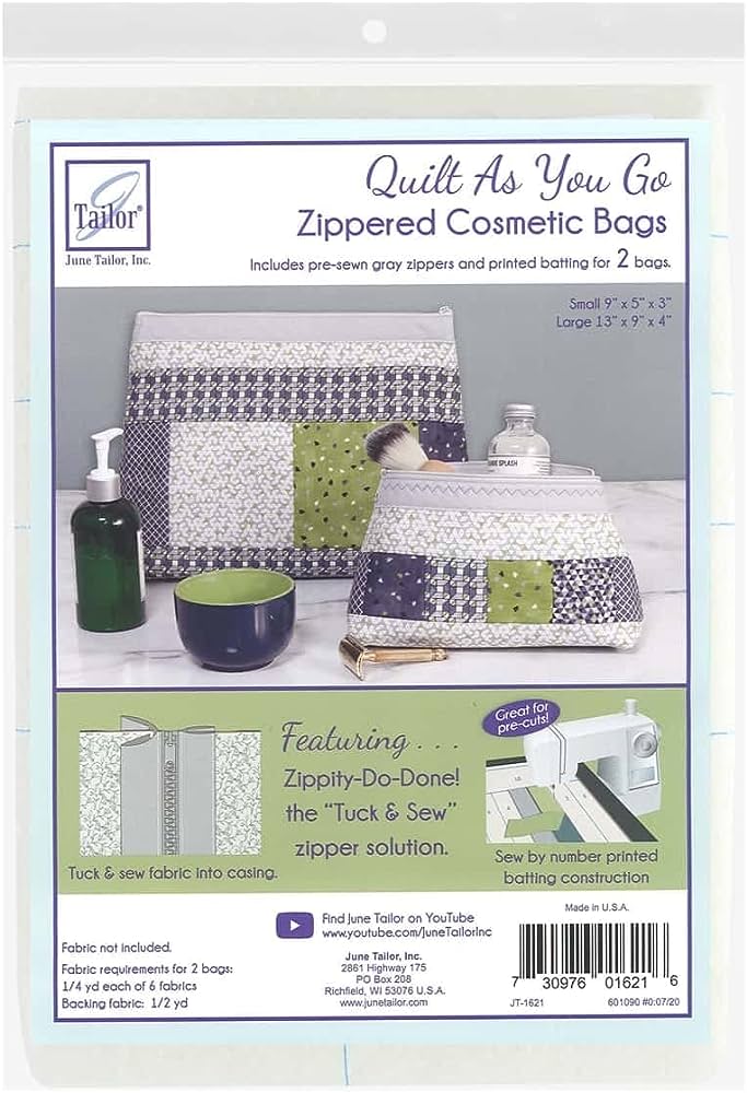 June Tailor Quilt As You Go Project Bag Kit White Zippity-Do-Done