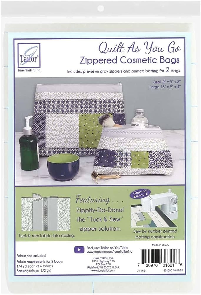 QAYG Cosmetic Bags with Gray Zippity Do Done Zipper - June Tailor
