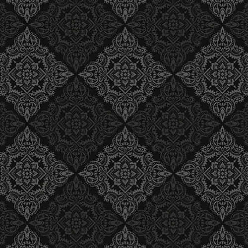 Merry Poppies - Medallion, Black - 7767-99