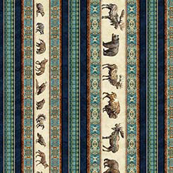 Enchanted Forest - Animal Stripe, Navy - 30465-N