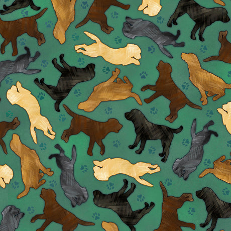 For the Love of Labs - Dog Silhouettes, Eucalyptus - 30310 -H