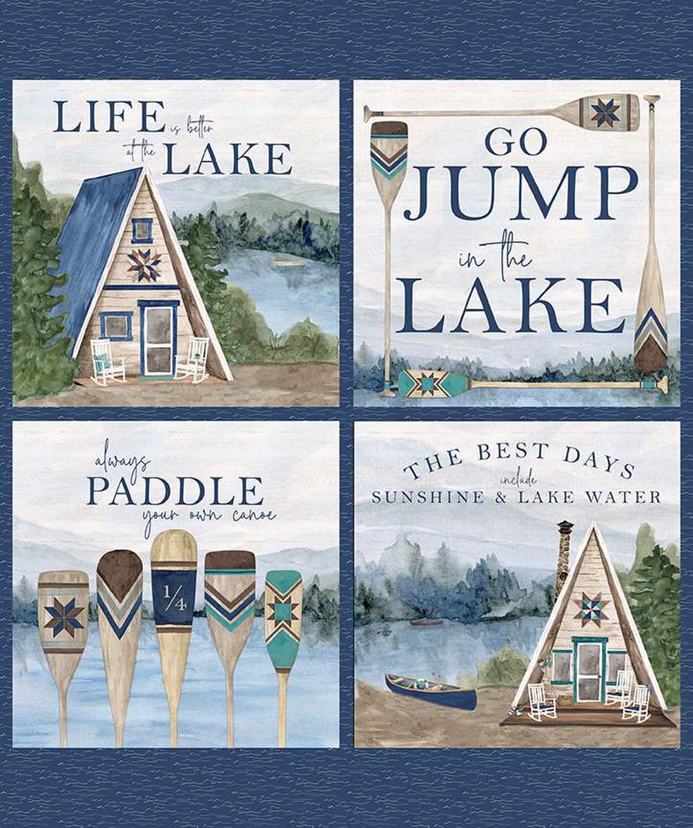 Panel 362 - Wake at the Lake - Pillow Panel
