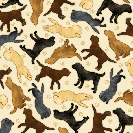 For the Love of Labs - Dog Silhouettes, Cream - 30310 -E