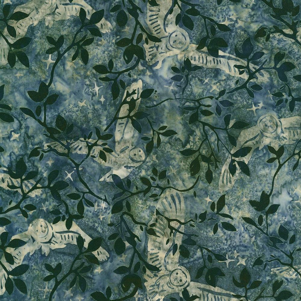 Midnight Owls - Pepper - SRK-22841-188 - Artisan Batiks