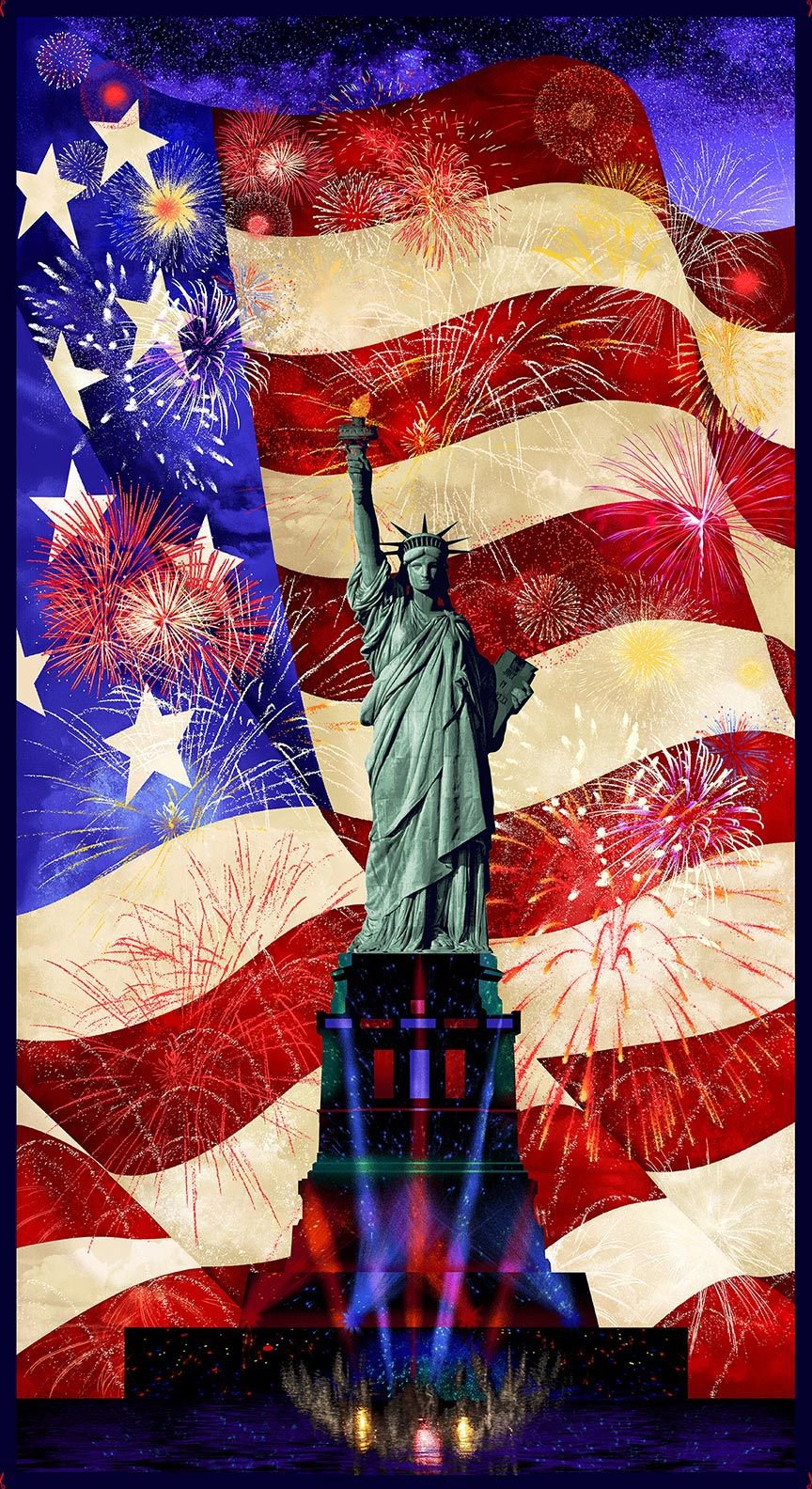 Panel 365 - Lady of Liberty and Flag