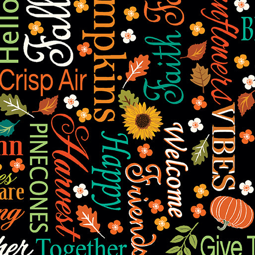 Gather Together - Words of Autumn, Black - 14457-12