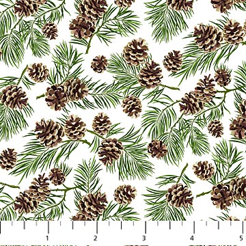 Beary Merry Christmas - Pine Cones, White Multi - 27062-10
