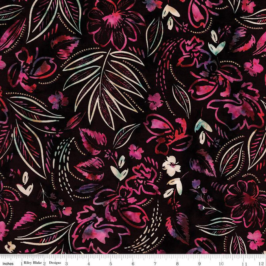 Chalk And Charcoal - Black Cherry Chutney - BT23070-227 - Expressions Batiks