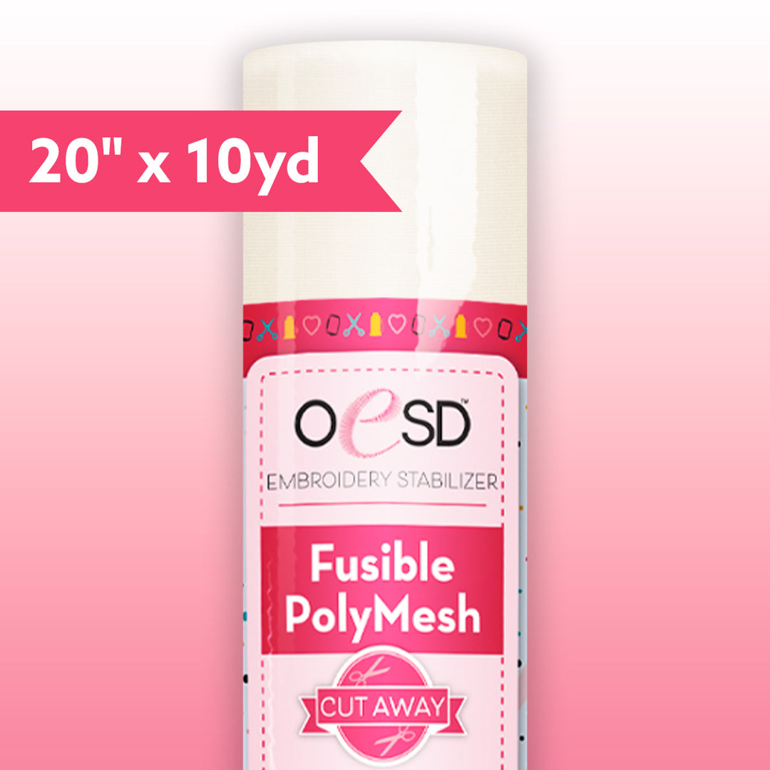 Fusible PolyMesh - Cut Away Stabilizer, White - 20" x 10yds