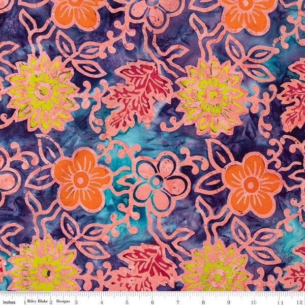 Neon Pop - Florals, Purple Outburst - BT23050-186 - Expressions Batiks