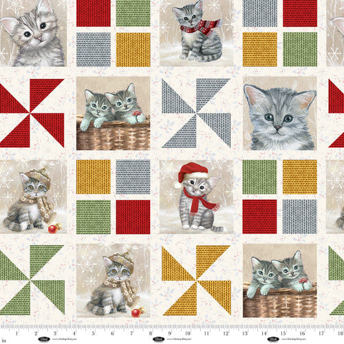 A Purr-Fect Holiday Season - Cat Patch Work, Multi - 4064-48