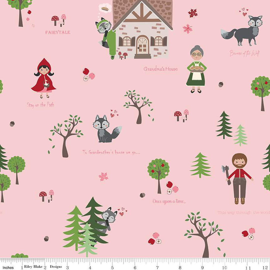 To Grandmother's House - Through the Woods Main, Pink - C14370-PINK