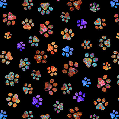 Quilt Room Kitties - Paw Toss, Black - 30381-J