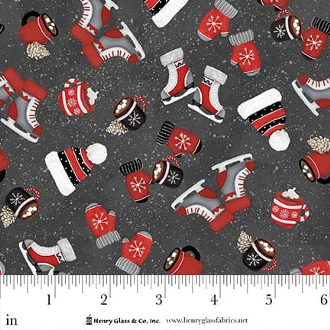 Pinecone Ridge Lodge - Tossed Hats & Skates, Charcoal - 2131-99