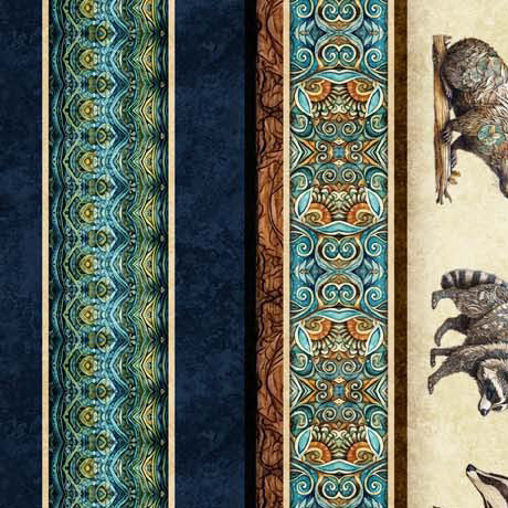 Enchanted Forest - Animal Stripe, Navy - 30465-N