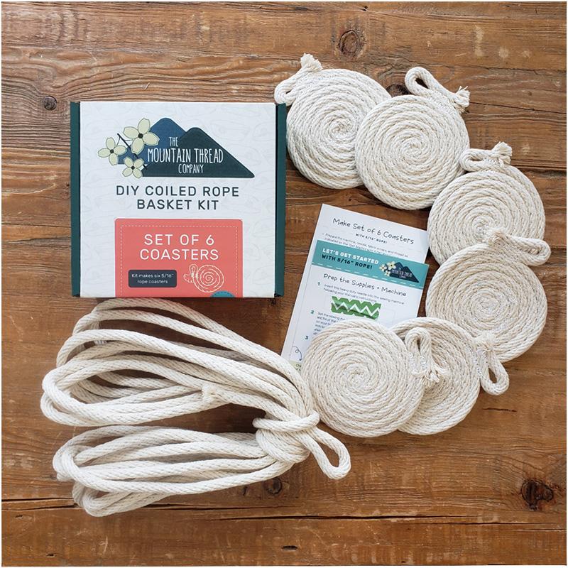 DIY Coiled Rope Basket Kit - Set of 6 Coasters