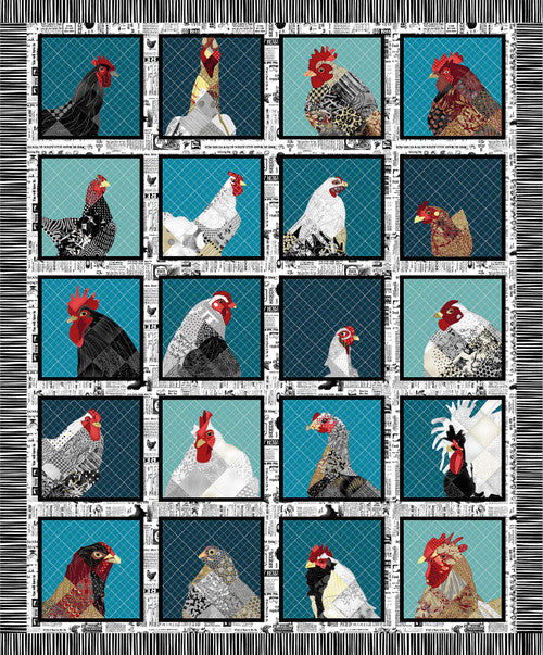 Panel 286 - Zooming Chickens - 36" Panel