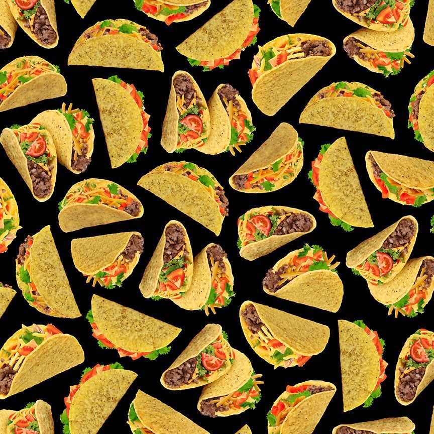 Comfort Food - Delicious Hard Shell Tacos, Black - FOOD-CD2216