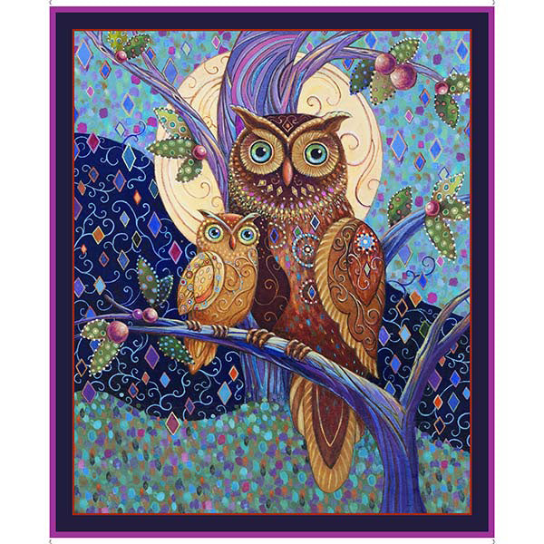 Panel 320 - Opulent Owls - Owl Panel, Multi