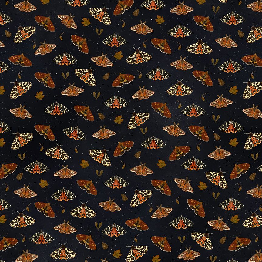 Nightfall - Flying Moths, Black - Rosie-CD2488