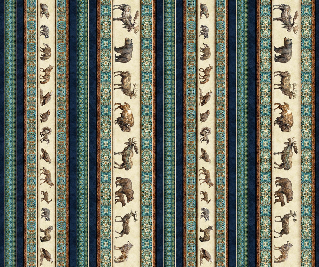 Enchanted Forest - Animal Stripe, Navy - 30465-N