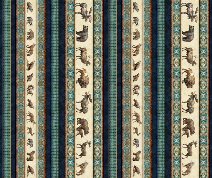 Enchanted Forest - Animal Stripe, Navy - 30465-N