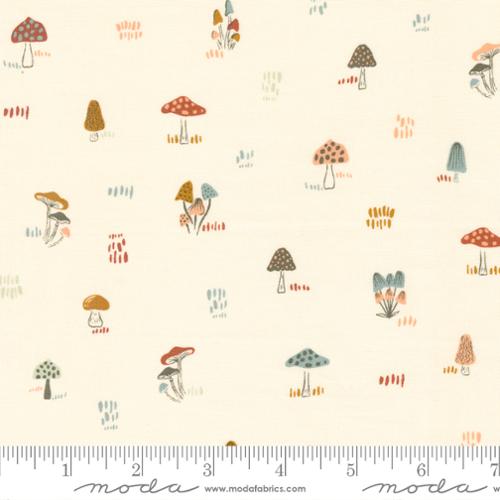 Woodland Wildflowers - Micro Mushrooms, Cream - 45585 11
