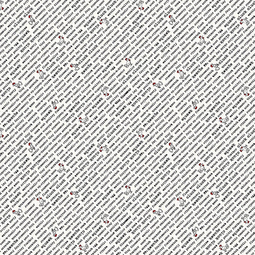 Zooming Chickens - Diagonal Words - Off White - 7190-39