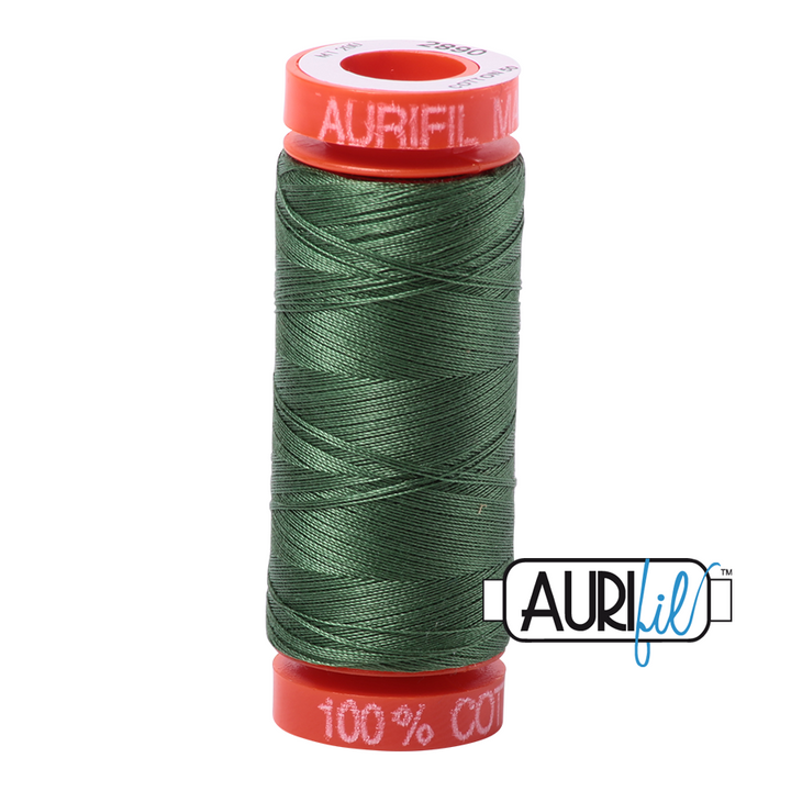 #2890 Very Dark Grass Green Aurifil Cotton Thread