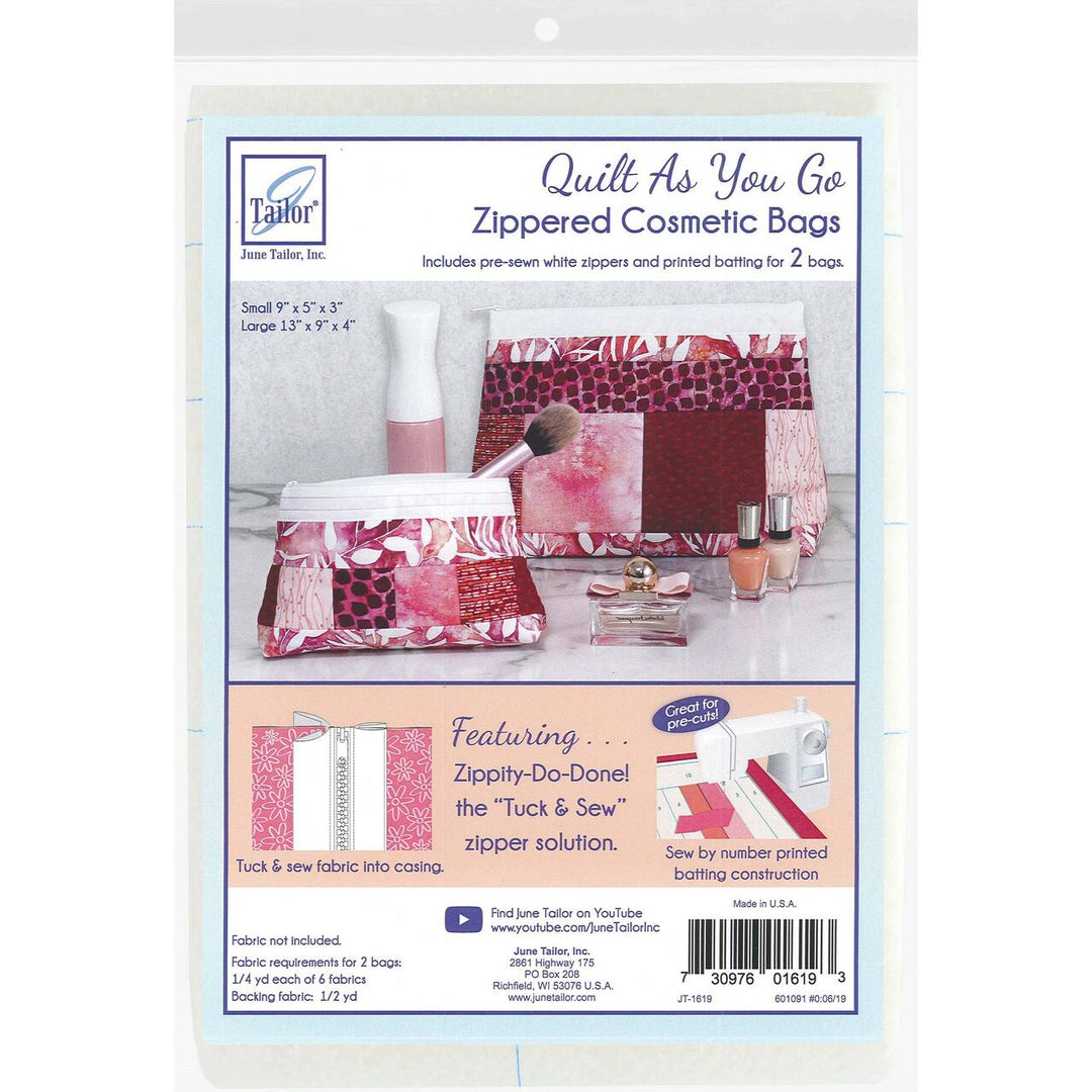 QAYG Cosmetic Bags with White Zippity Do Done Zipper - June Tailor