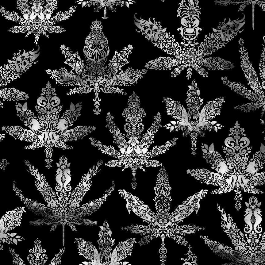 Fun - Cannabis Damask Pattern - CD2100 Black