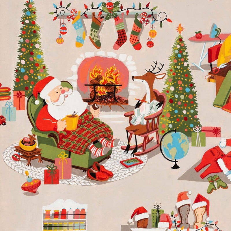 Alexander Henry - Fireside Santa, Rose Quartz - 9077 A