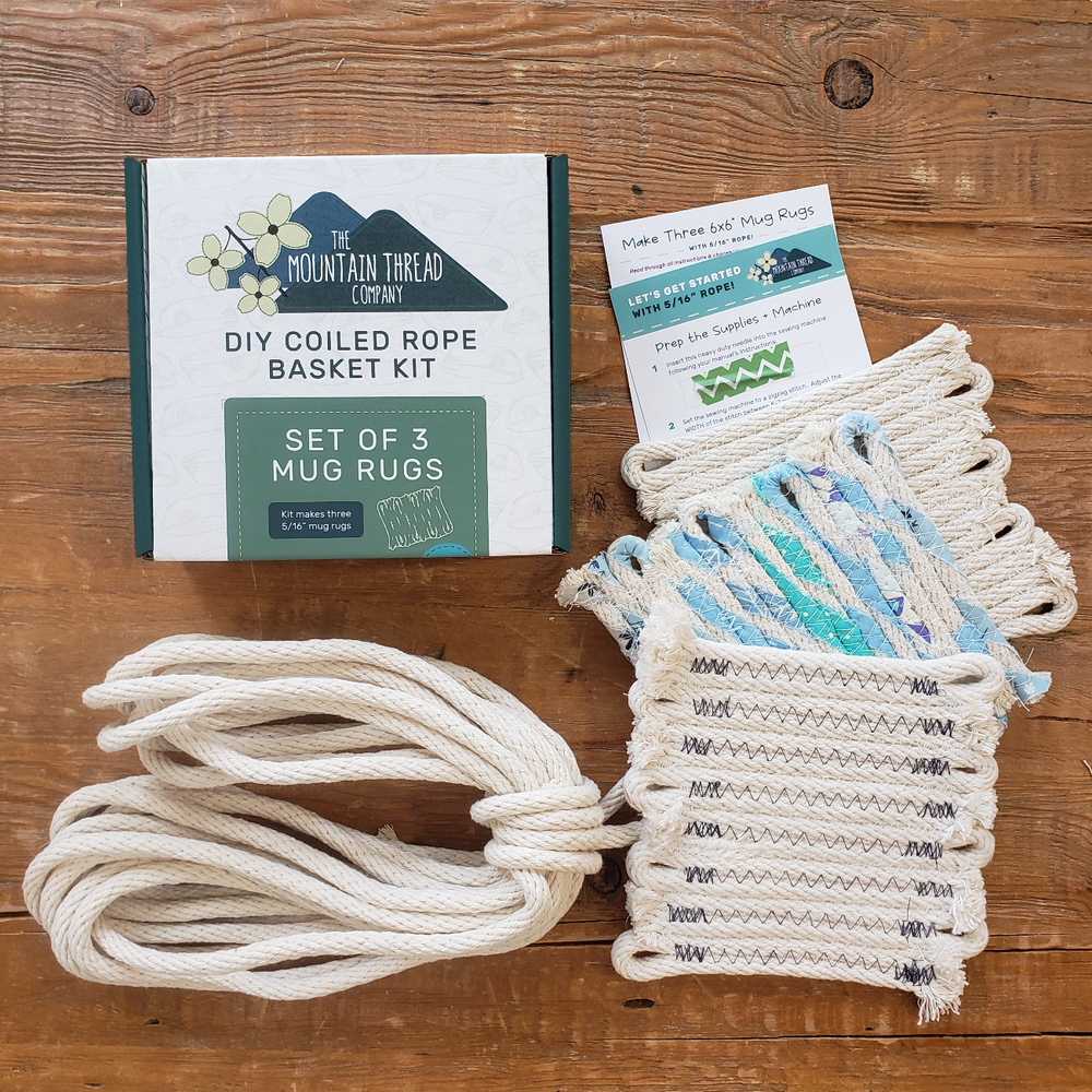 DIY Coiled Rope Basket Kit - Set of 3 Mug Rugs