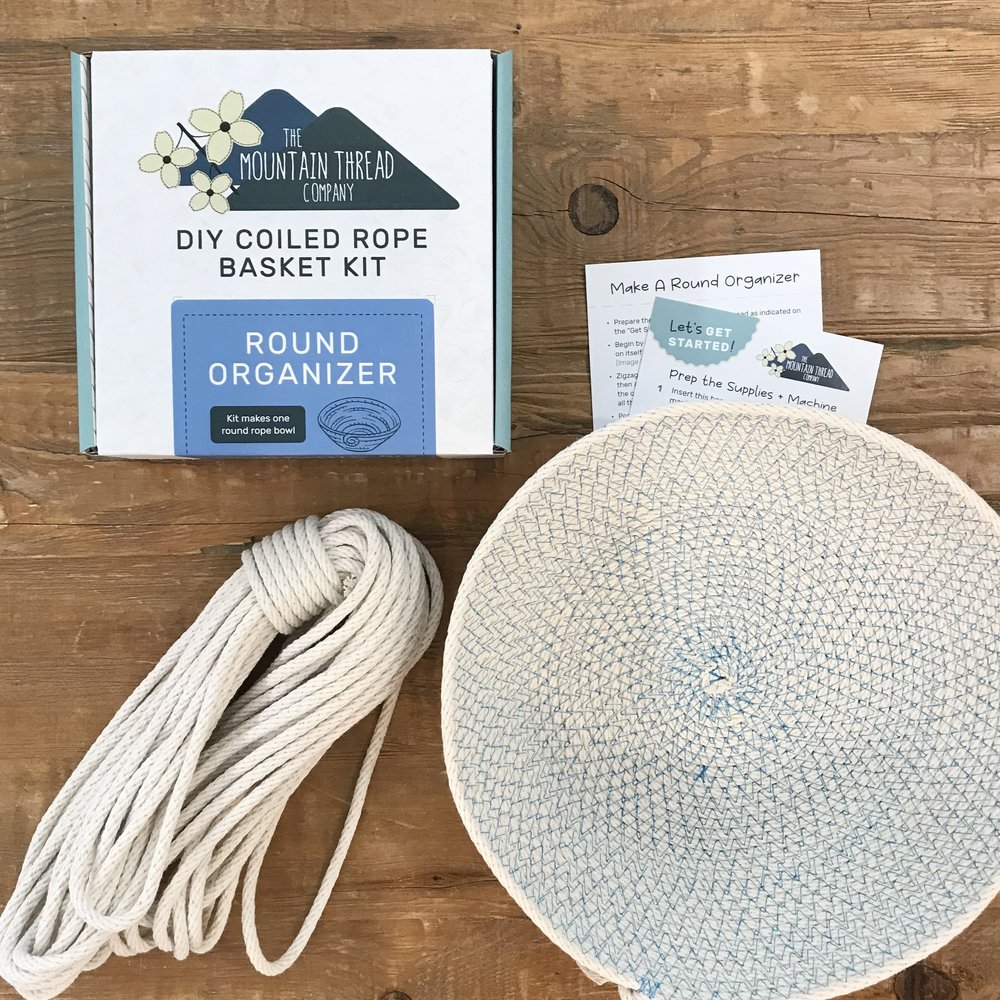 DIY Coiled Rope Basket Kit - Round Organizer Bowl