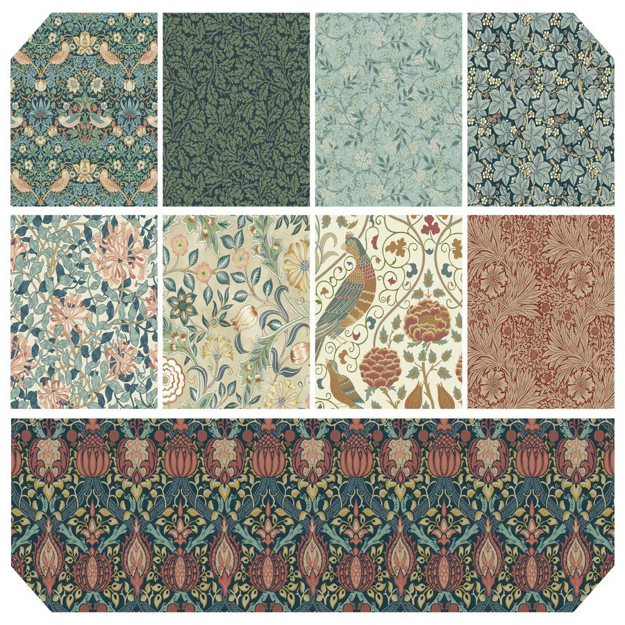 Morris & Co Spark Pack - Fat Quarter Bundle with Bonus Villa Rosa Pattern