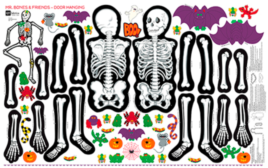 Panel 453 - Sew & Go Halloween - Mr. Bones