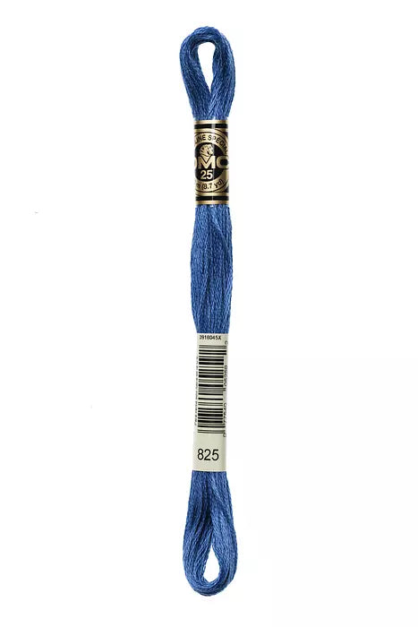 DMC 6 Strand Embroidery Floss - 825 Metallic Gentian Blue