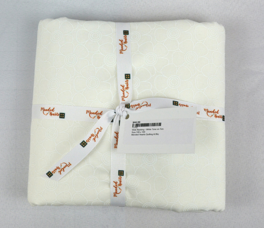 Wide Back - White Tone on Tone Flowers