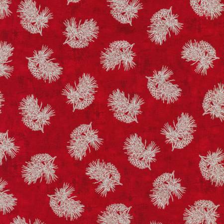 Winters Grandeur 9 - Scarlet Pinecones with Metallic Silver