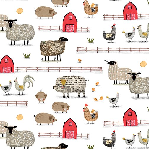 On the Farm - Farm Scene White