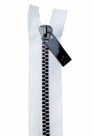 Zipper White Tape 16" Gunmetal Finish