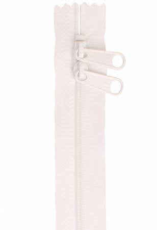 Handbag Zippers 30" Double Slide-White
