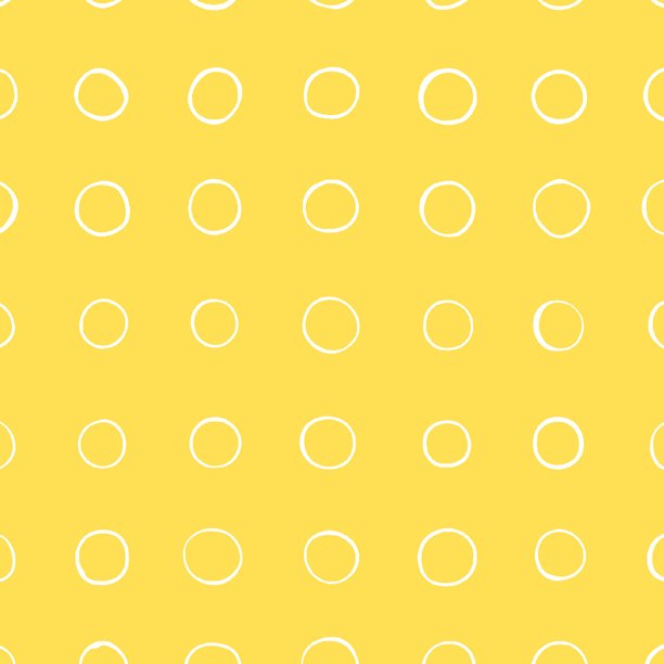 Cottage Joy Yellow with White Circles