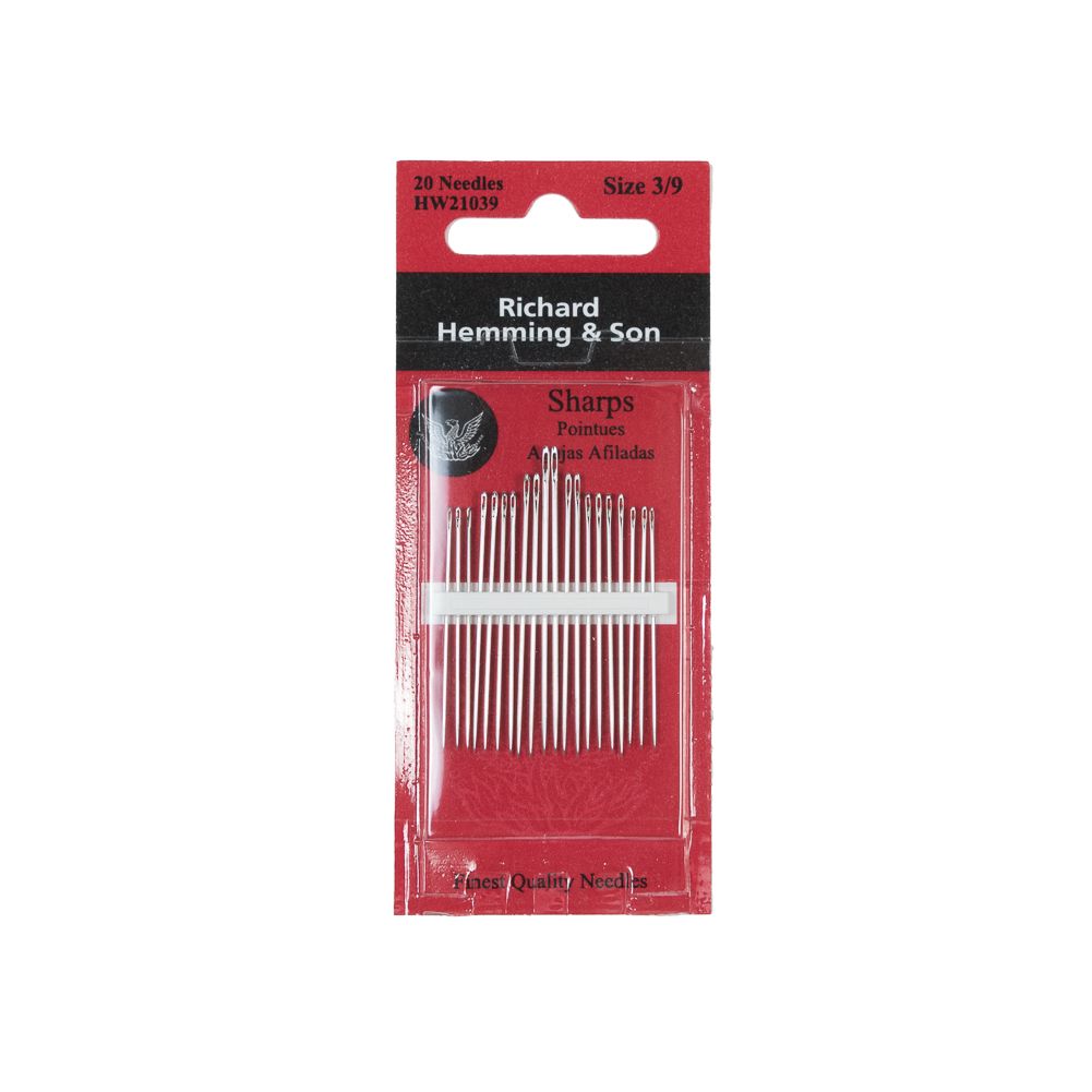 Sharps - size 3-9 assortment, pack of 20 needles