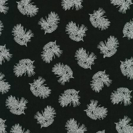 Winters Grandeur 9 - Pinecones Onyx Christmas with Metallic Silver