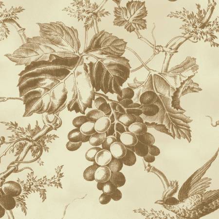 Tan Large Grapes Toile