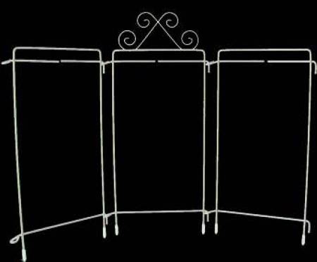 Tri-Stand Table Top Hanger 4in x 9in  White