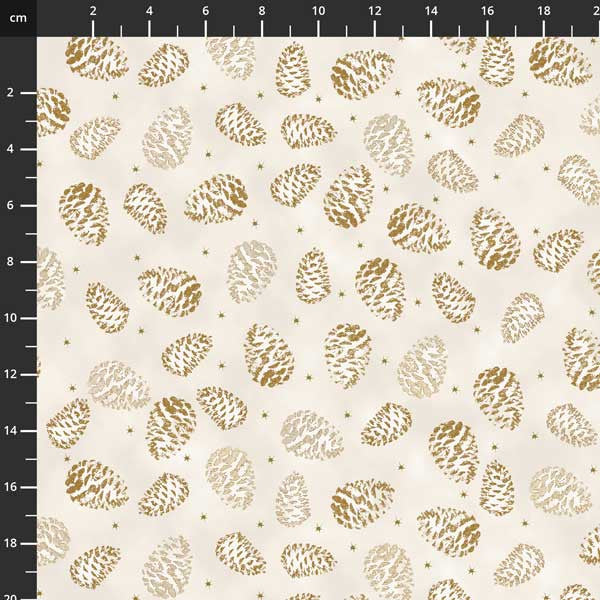 Christmas is Near - Spruce Cone Cream and Gold