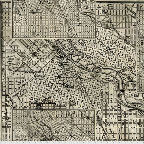 Wide Back - Tim Holtz Street Maps 108" x 108"